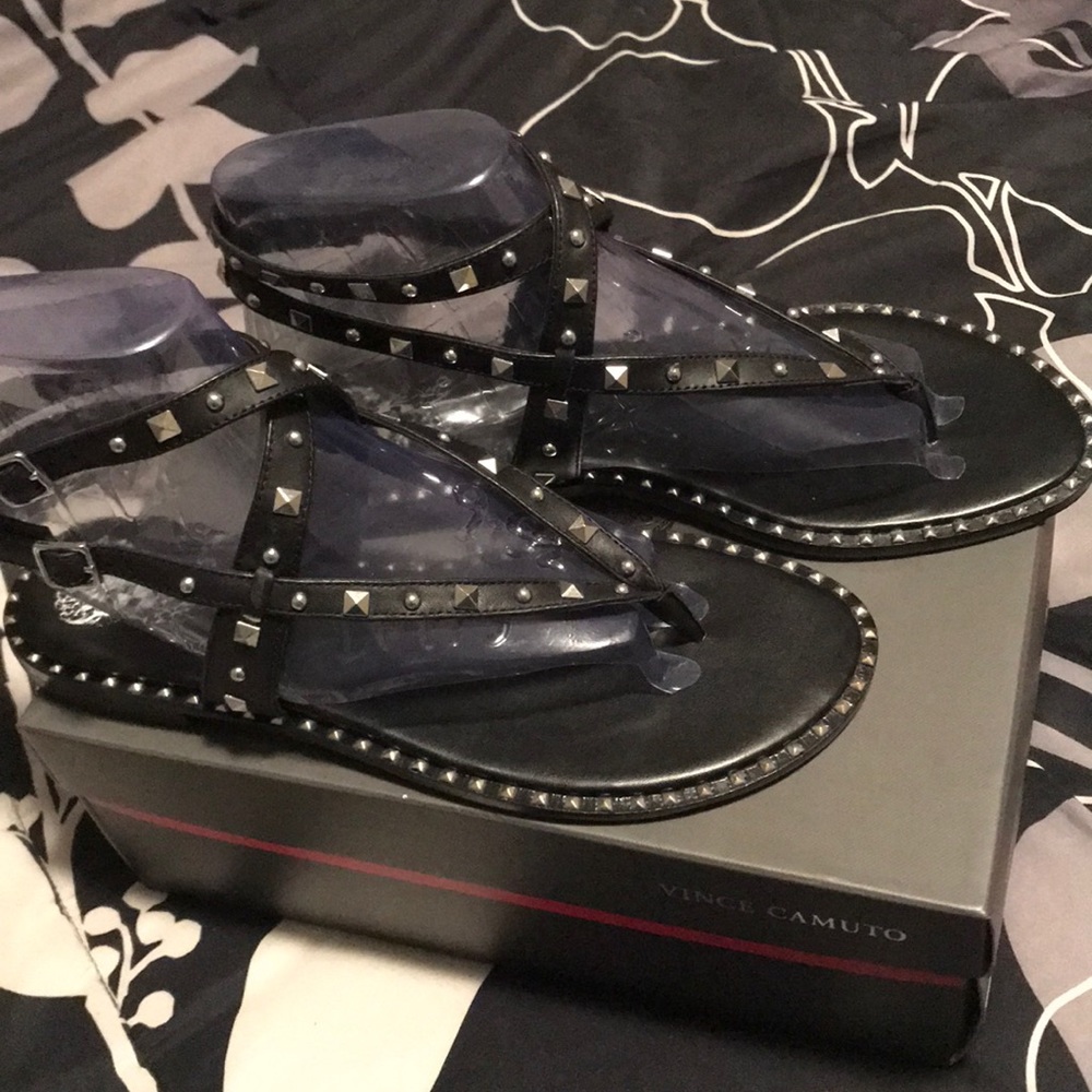 Vince Camuto flat ankle strap stud sandal